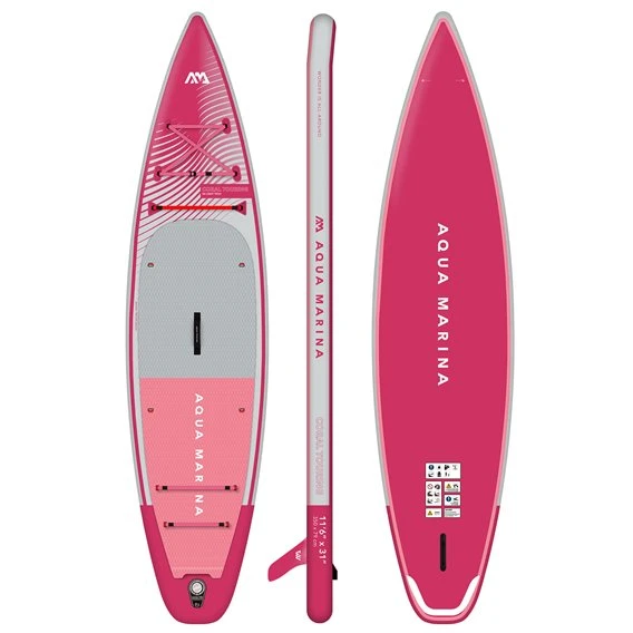 Aqua Marina Coral Touring 11.6 SUP Komplett Set Ausblasbares Stand Up Paddle Board Raspberry – Bild 2