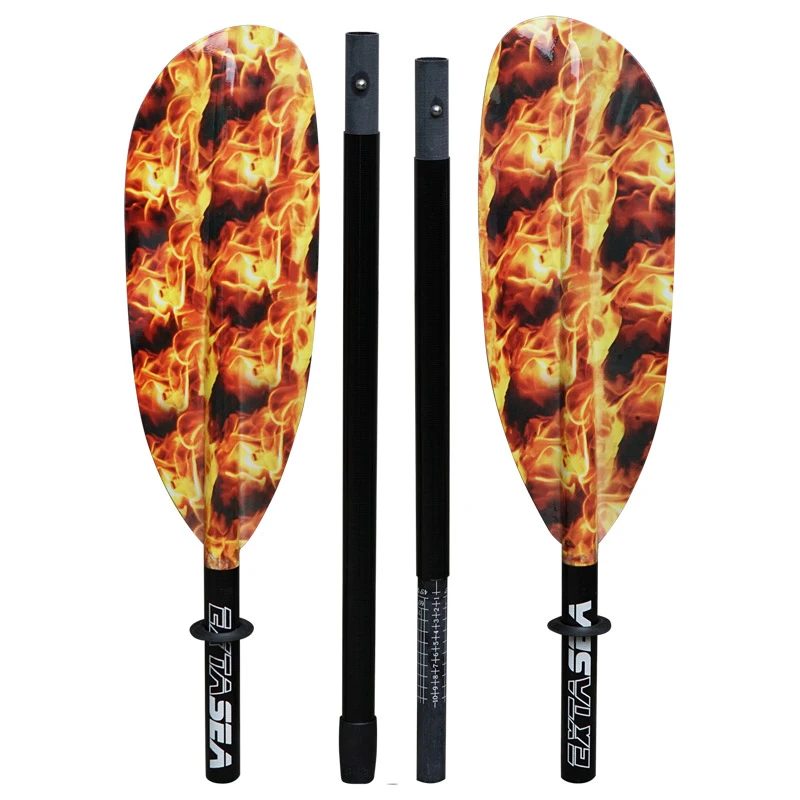 ExtaSea Fire Vario Fiberglas Doppelpaddel Kajak Paddel 4-teilig â Bild 3
