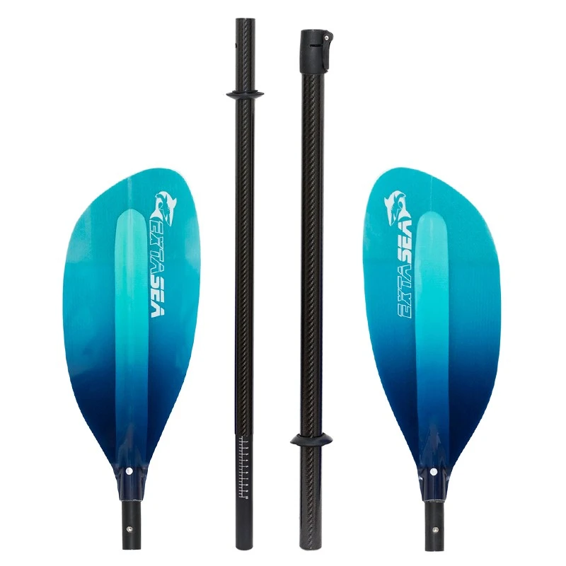 ExtaSea Pro-XL Carbon Vario Doppelpaddel | 220-240cm | 4-teilig | Blue-light Blue