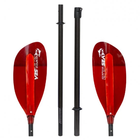 ExtaSea Pro-XL Carbon Vario Doppelpaddel | 220-240cm | 4-teilig | Red â Bild 2