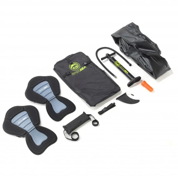 ExtaSea Race 385 2er Kajak Aufblasbar Drop-Stitch Schlauchboot Kajak Lime – Bild 2