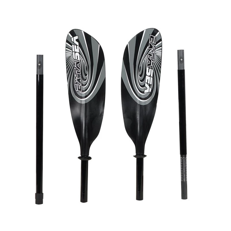 ExtaSea Super-Touring Fiberglas Vario Doppelpaddel 4-teilig Black