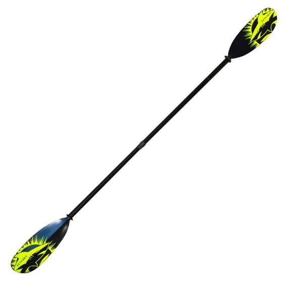 ExtaSea Tour Vario Fiberglas Doppelpaddel | 220-240cm | 2-teilig | Schwarz-lime – Bild 2