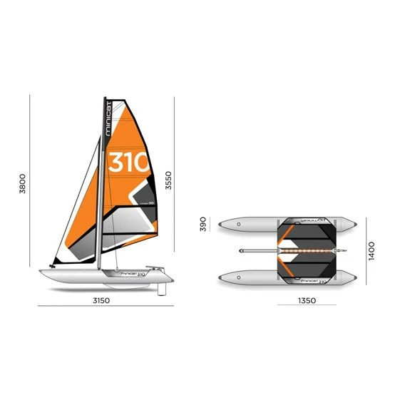 MiniCat 310 Sport Katamaran Aufblasbares Segelboot â Bild 4
