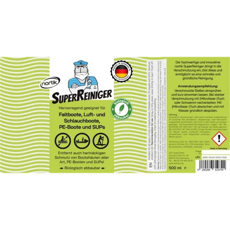 Nortik Super Reiniger Set Mit Premium-Tuch Und 500ml Bootsreiniger Bootspflege